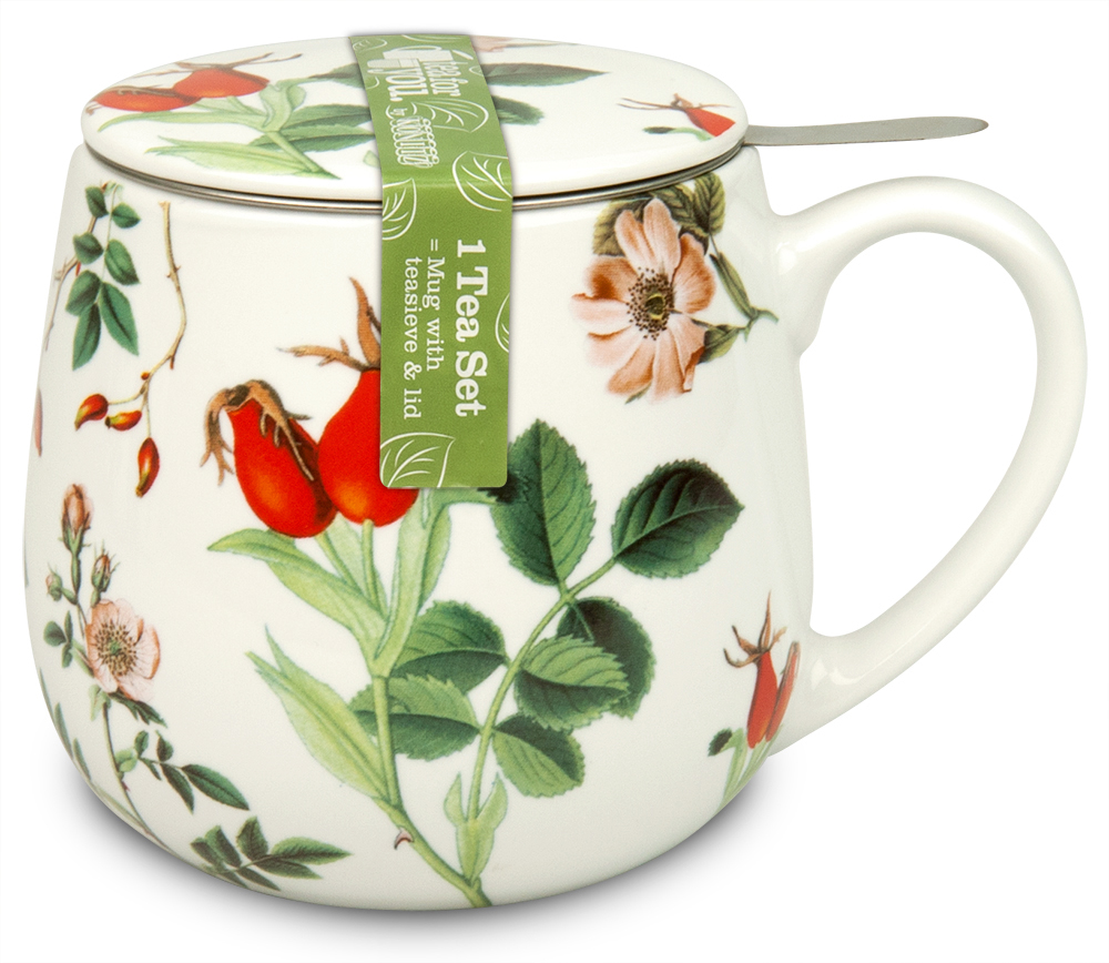 Könitz My Favourite Tea Herbal Mug Cup Teacup with Strainer and Lid 420 ML 